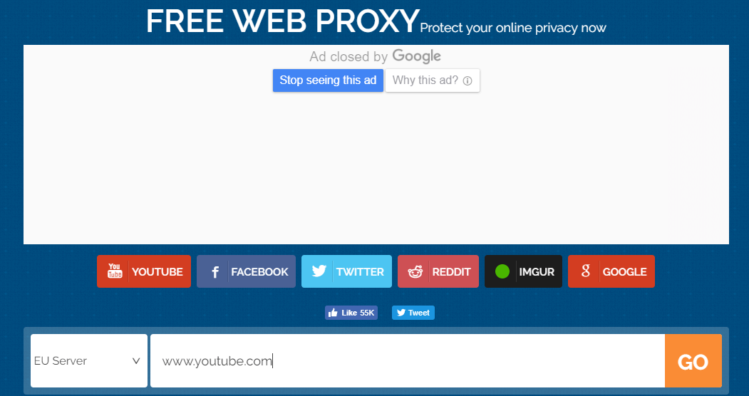 In the given search box, Enter the YouTube Url www.youtube.com