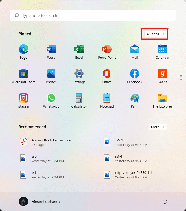 In the start menu click on all apps. How to Create Desktop Shortcuts on Windows 11