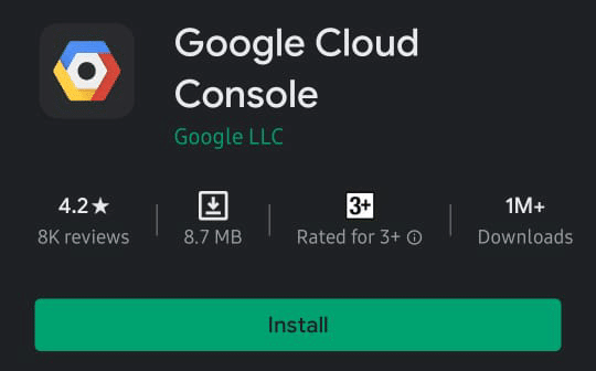 Install Google Cloud Console for Android