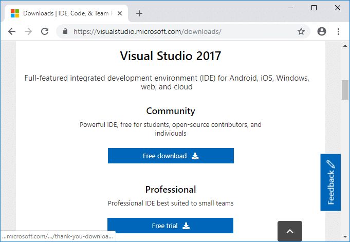 Instale Microsoft Visual C++ Redistributable para Visual Studio 2017 | Solución El programa no puede iniciarse porque falta api-ms-win-crt-runtime-l1-1-0.dll
