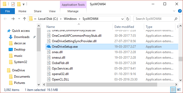Instale OneDrive desde la carpeta SysWOW64 o la carpeta System32
