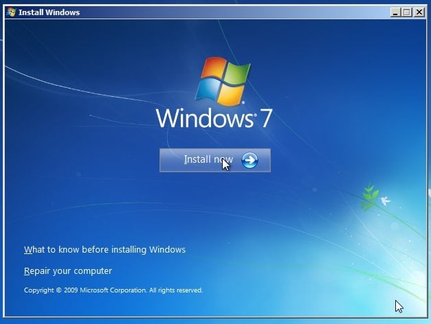 Install Windows 7