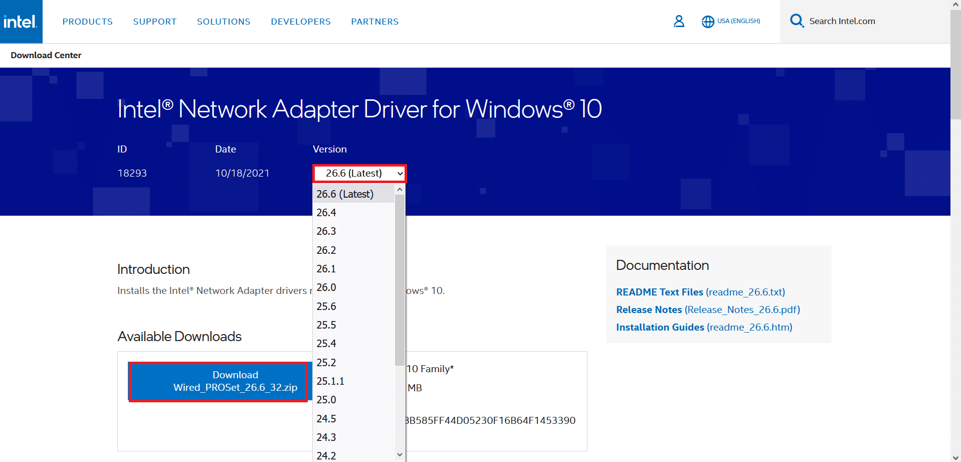 Intel network adapter download