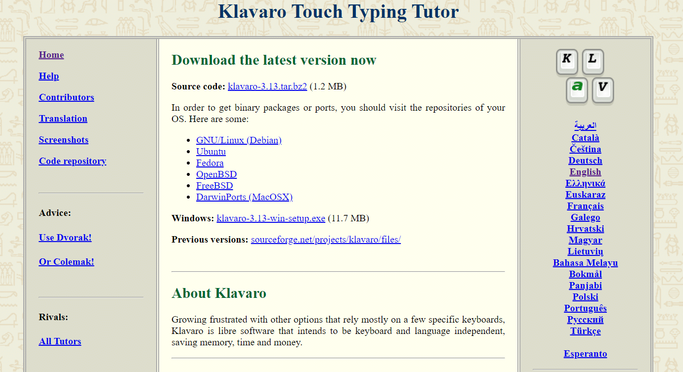 Klavaro Touch Typing Tutor. 24 Best Free Typing Software for PC