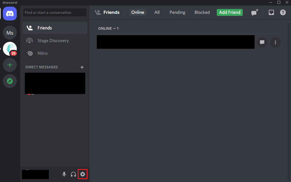 Launch Discord and navigate to User settings