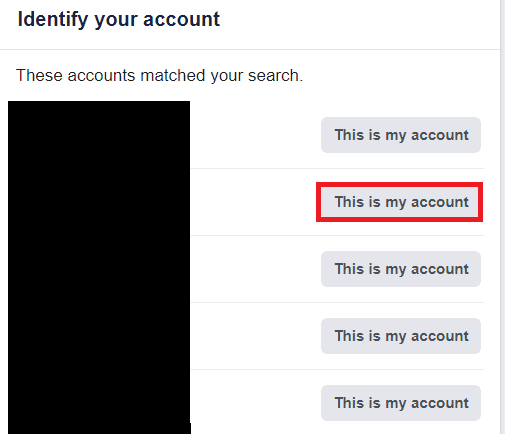 Locate your account and click on This is my account from it | I want my old Facebook account back