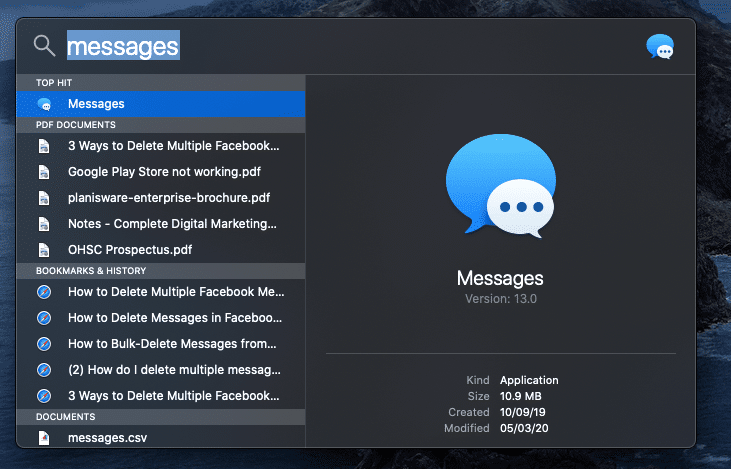 Look for Messages in the dock or in Spotlight Search