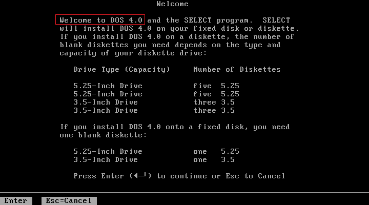 MS-DOS 4.0 INSTALLER. Worst Operating Systems