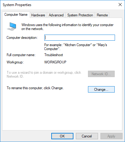 Make sure to switch to Computer Name tab then click on Change | How to Change Computer Name in Windows 10