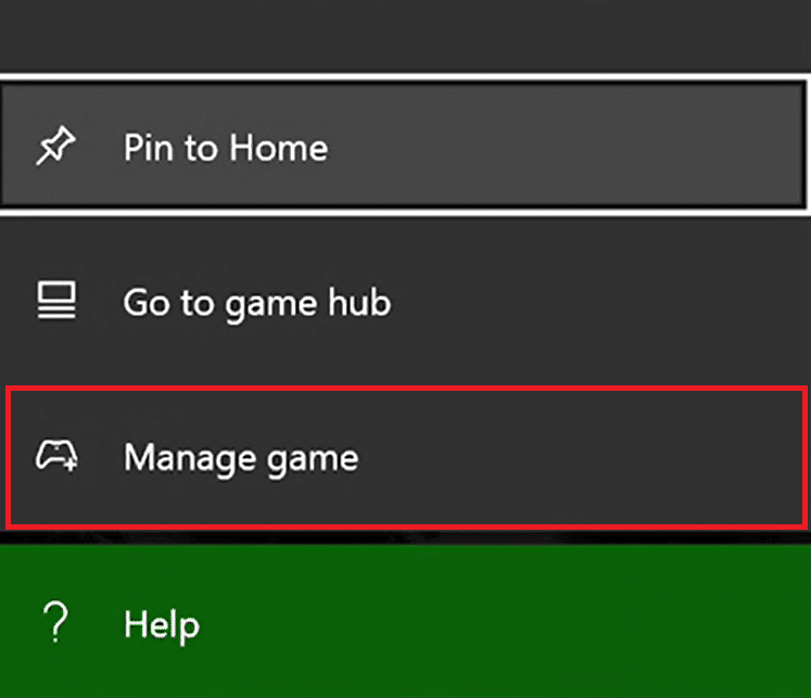 Manage game Xbox one