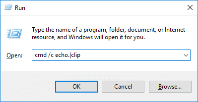 Manually Clear Clipboard Data in Windows 10 cmd /c echo.|clip | How to Create a Shortcut to Clear the Clipboard in Windows 10