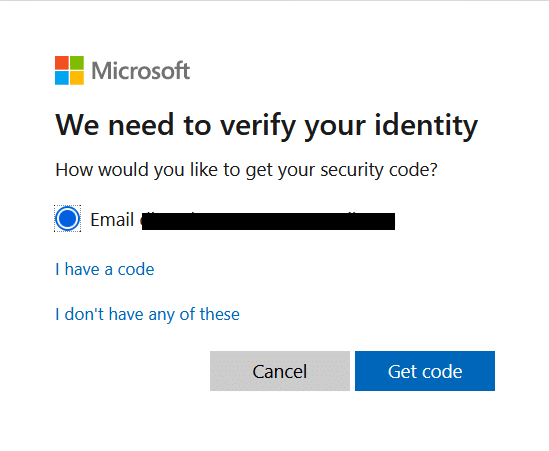 Microsoft How would you like to get your security code