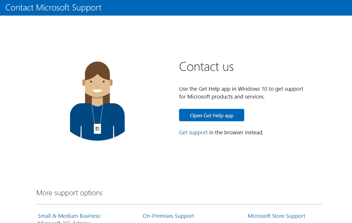 Stuðningssíðu Microsoft