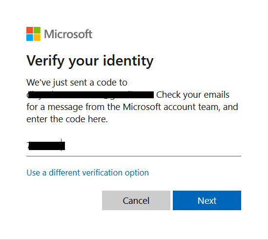 Microsoft verify your identity