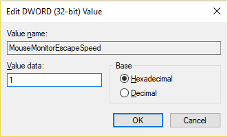 Name this new DWORD as MouseMonitorEscapeSpeed | How To Disable Sticky Corners In Windows 10