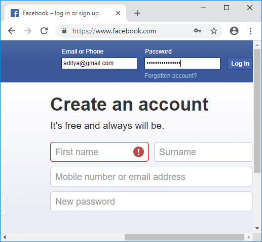 Eikite į Facebook.com ir prisijunkite naudodami savo kredencialus | Paslėpkite savo „Facebook“ draugų sąrašą nuo visų