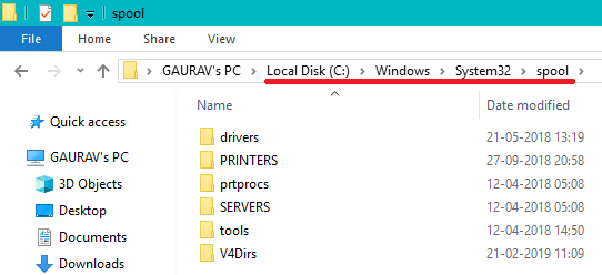 Navigate to Spool folder then delete all the files & folders inside it