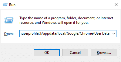 Navigate to User Data folder of Chrome using Run | Fix Widevine Content Decryption Module Error