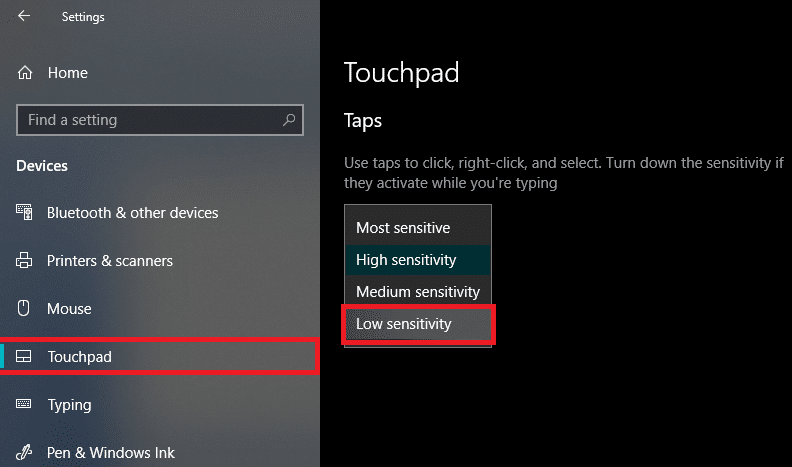 Now alter the Delay or Touchpad sensitivity from the options