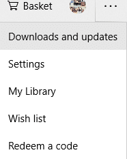 Now from the menu select Downloads and updates