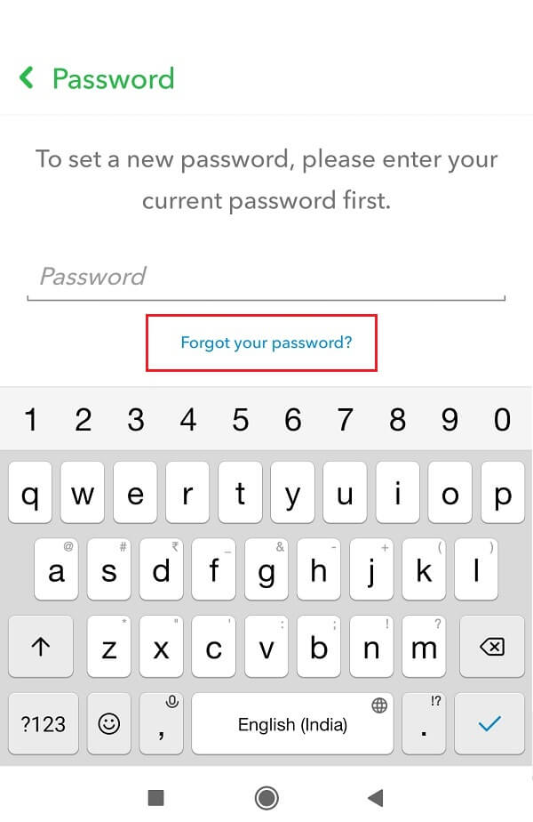 Now tap on the Forgot password option
