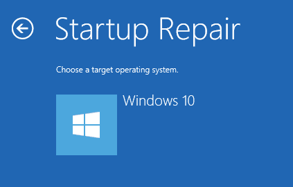 On Choose a target operating system window select windows 10