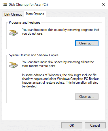 Under Program and Features click on Cleanup button. Fix Fatal Error 1603 When Trying to Update TurboTax
