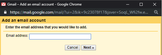 On the new window, type your old Gmail address and click Next