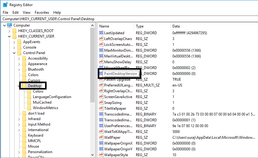 On the right pane, you need to click on PaintDesktopVersion