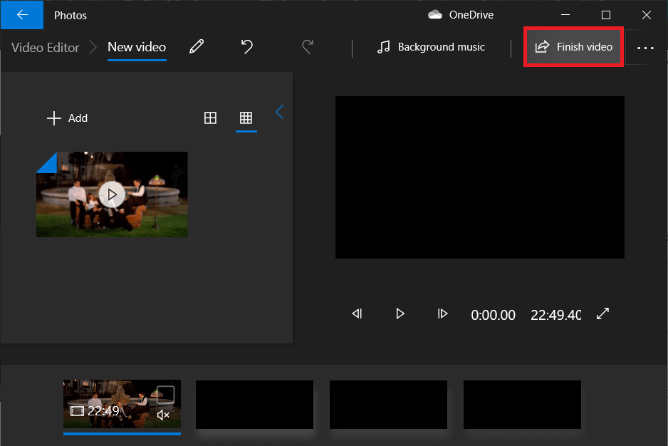 В правом верхнем углу нажмите «Завершить видео». | Как удалить звук из видео в Windows 10?