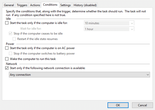 Once you check the checkbox, set it at Any connection