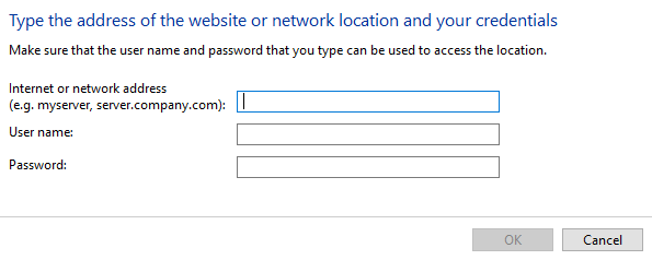По одному введите имя пользователя и пароль каждого компьютера, подключенного к сети.