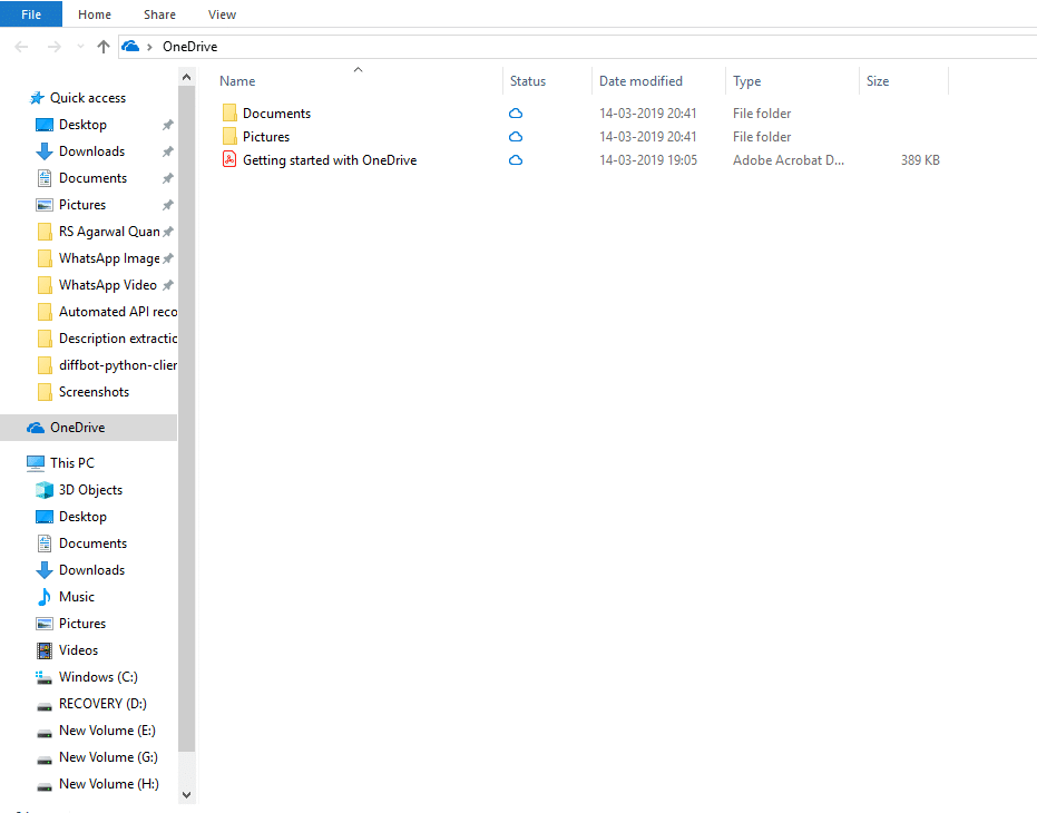 OneDrive folder will open up from your computer