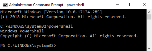 Откройте Windows PowerShell с повышенными правами в командной строке.
