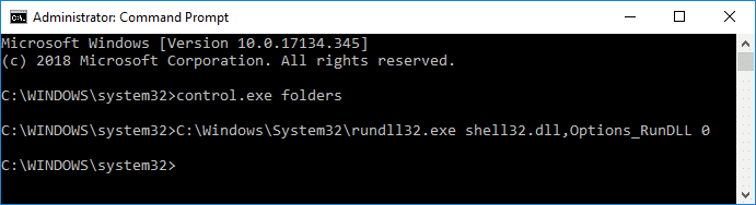 Open Folder Options from Command Prompt