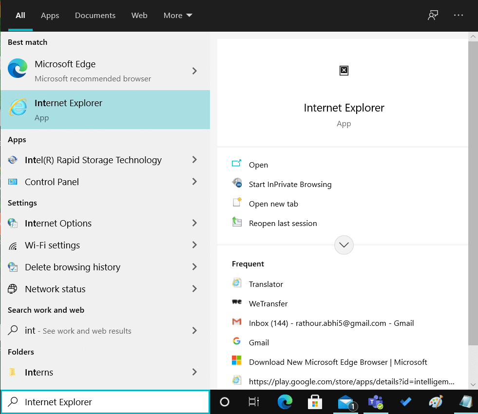 Open Internet Explorer by typing it in the Windows Search box. the content can’t be displayed because the S/MIME control isn’t available