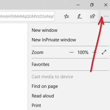 Open Microsoft Edge and click on three dots icon at top right corner