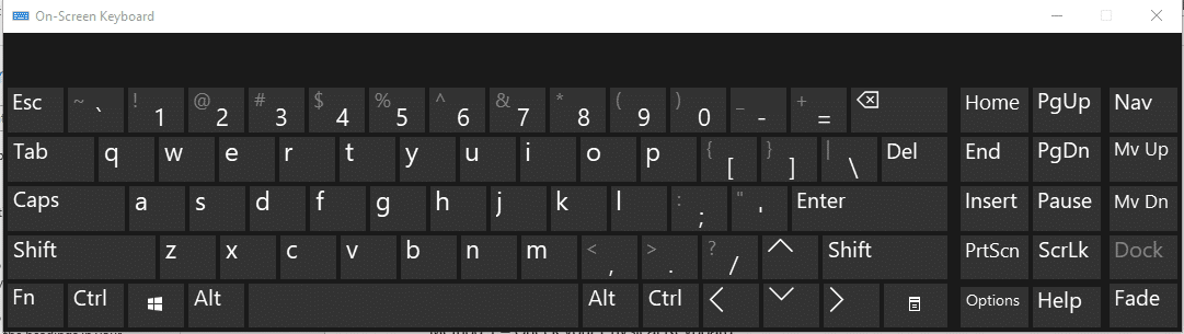 Open On-Screen keyboard using Ease of Access Center