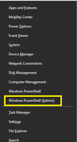 Open Windows PowerShell with Admin Access