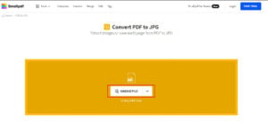Open smallpdf and upload the PDF file | How to Convert Word to JPEG
