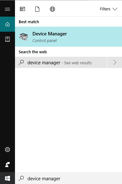 Open the Device Manager of your computer system | Fix: Laptop Camera Not Working on Windows 10