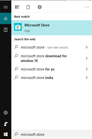 Откройте Microsoft Store, выполнив поиск с помощью панели поиска Windows.