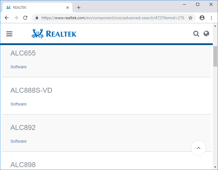 Open your favorite web browser then navigate to Realtek Driver Download Page