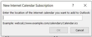 Paste the ICAL link in the text box