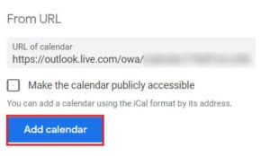 Paste the calendar link and add it to your calendar