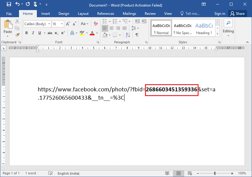 Paste the link address on any text editor | See Hidden Photos On Facebook