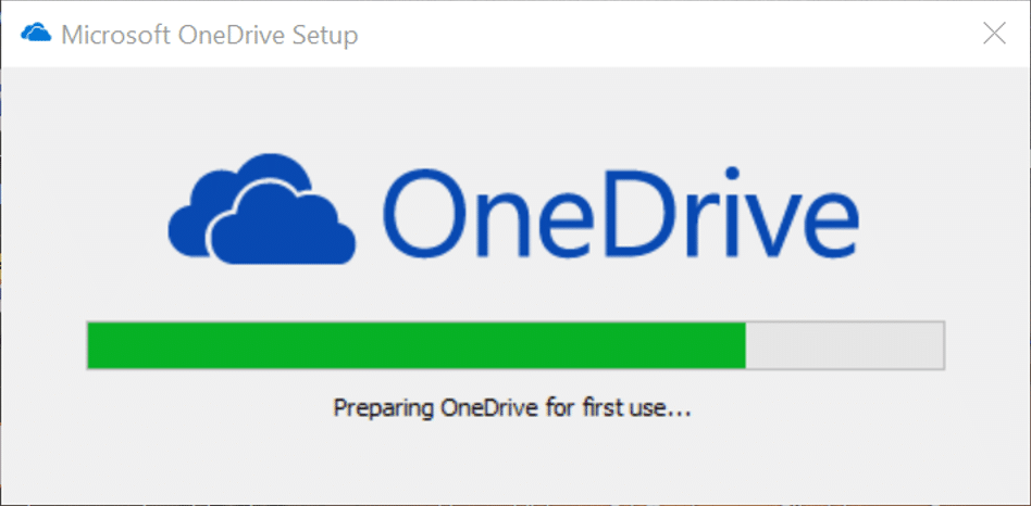 After execution, you can see that one drive is installing on your PC.
