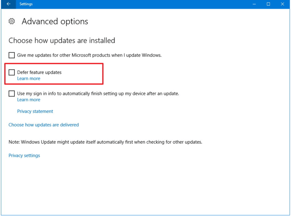 The dialog box that opens will have a checkbox next to defer upgrades option. Uncheck it if it is checked.