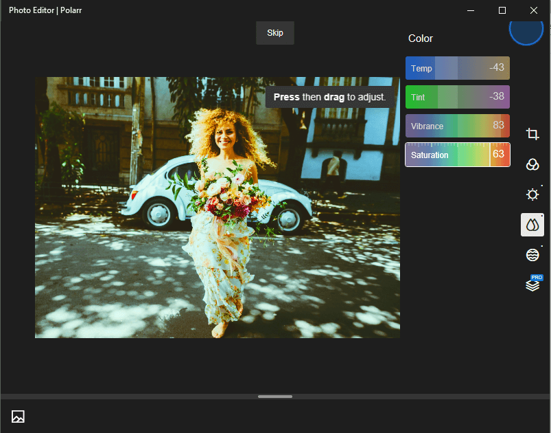 Pixlr lets you control all light components of your image like brightness, exposure, shadows, etc