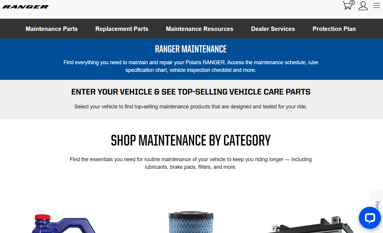 Polaris Ranger maintenance page